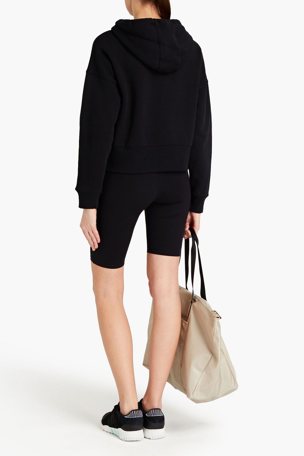 DKNY Printed cotton-blend fleece hoodie