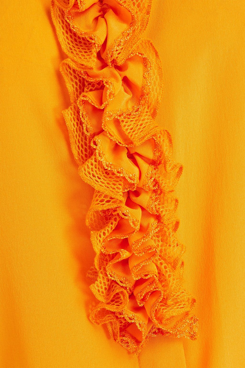 MISSONI Ruffled stretch-silk crepe shirt