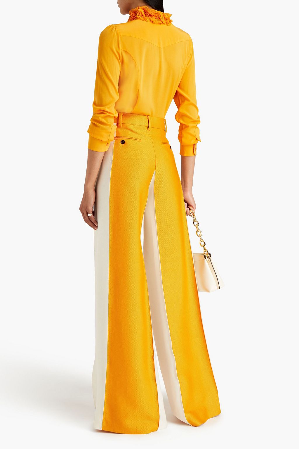 MISSONI Ruffled stretch-silk crepe shirt