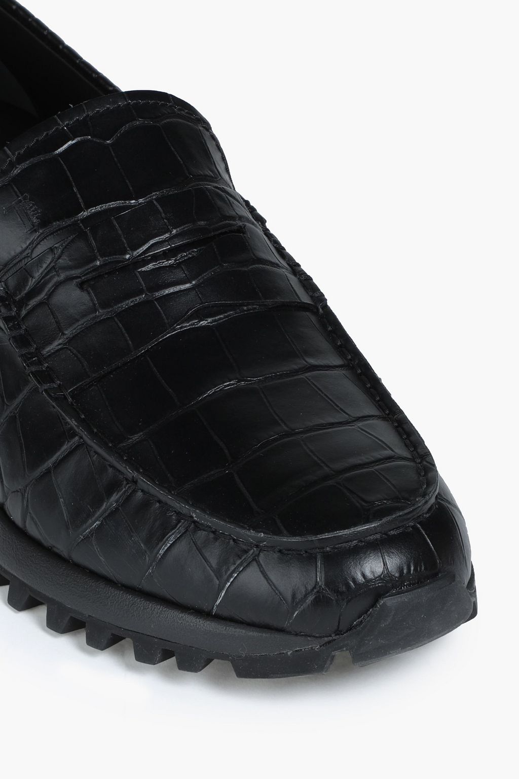 TOD'S Croc-effect leather loafers