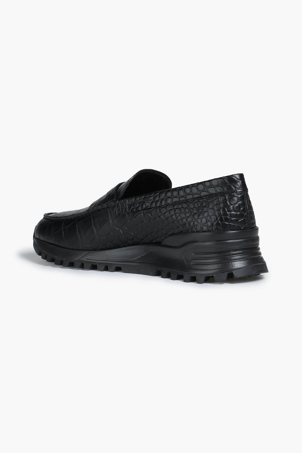 TOD'S Croc-effect leather loafers