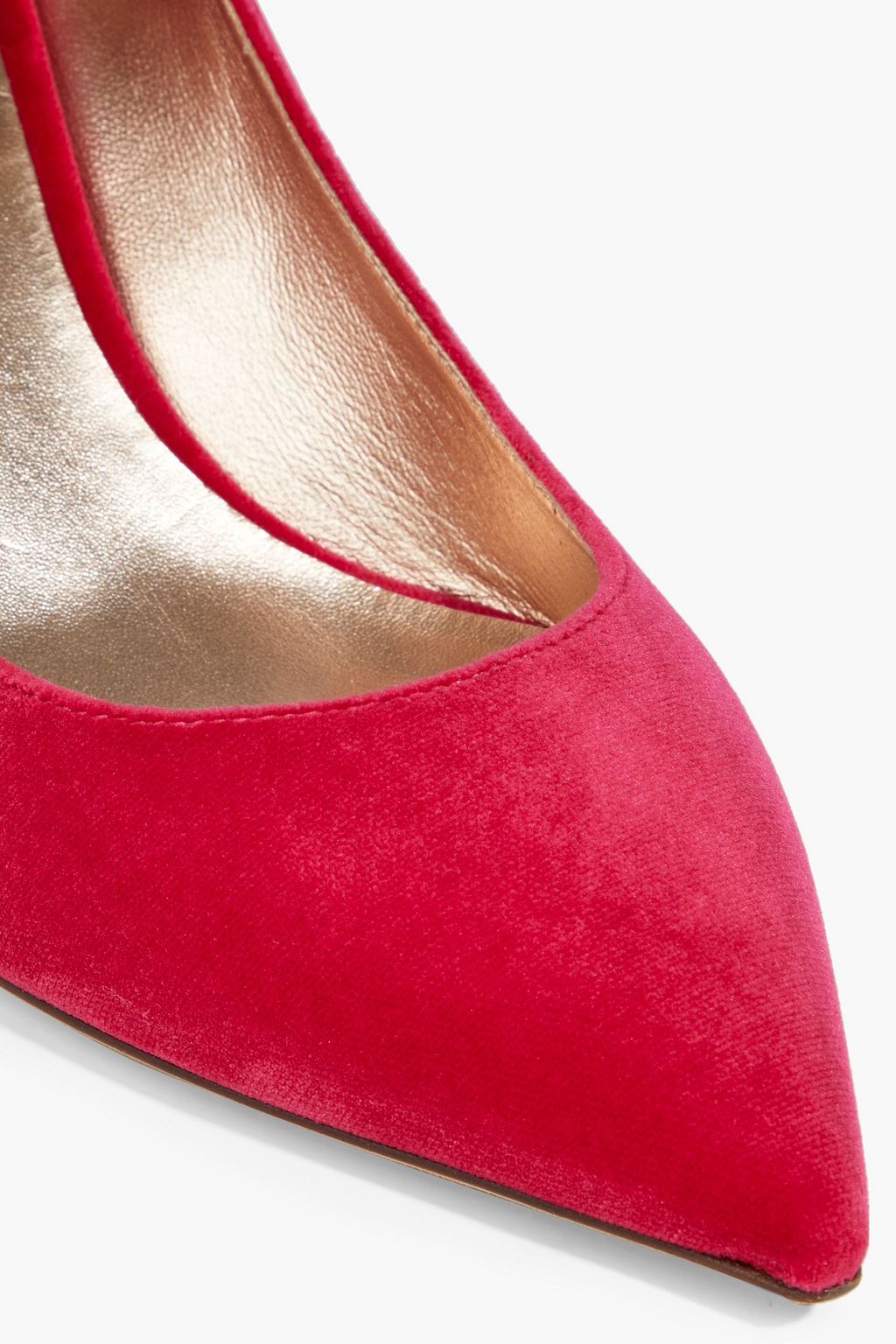 VALENTINO GARAVANI Embellished leather-trimmed velvet pumps