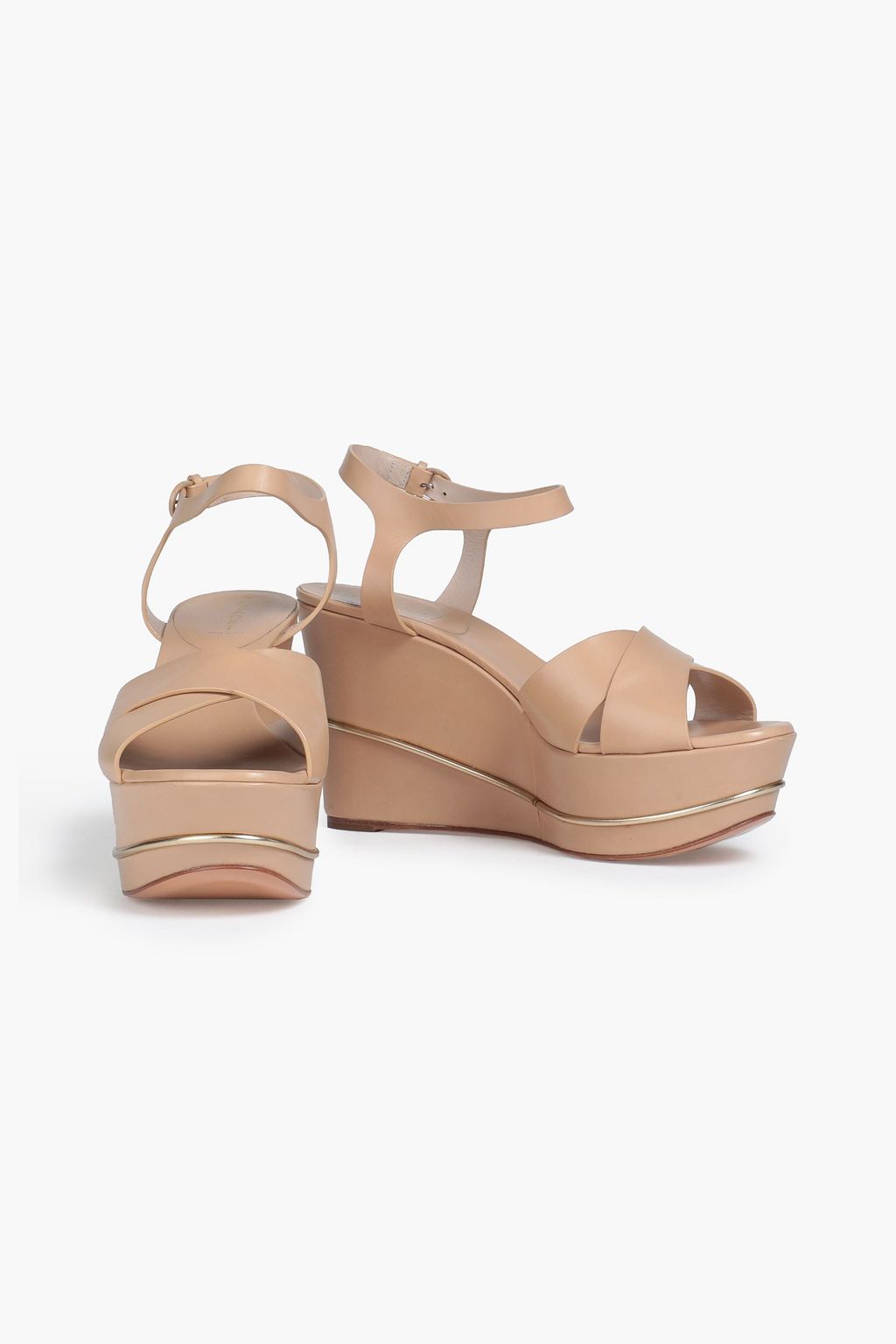 CASADEI Leather wedge sandals
