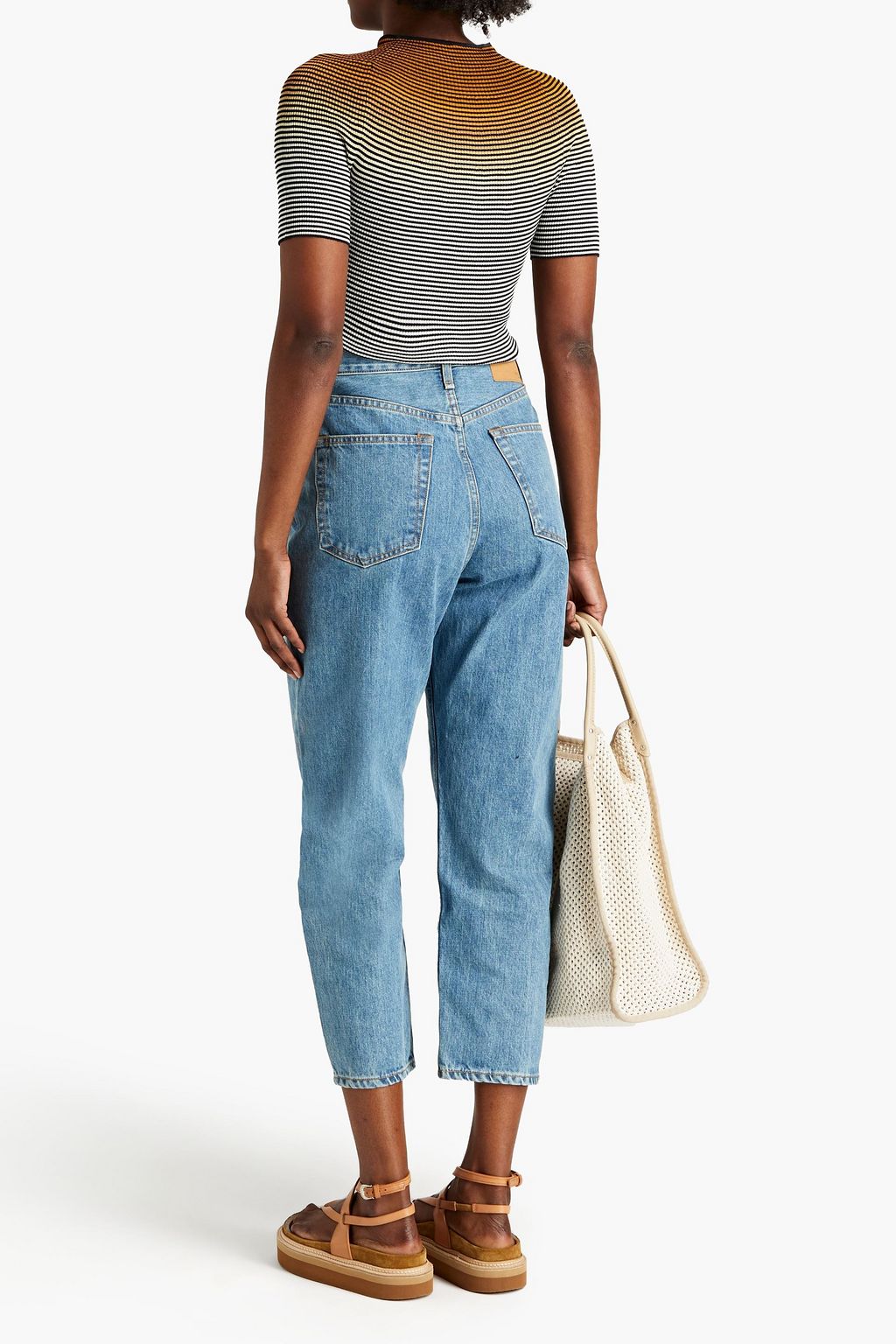 RAG & BONE 90s cropped faded high-rise tapered jeans