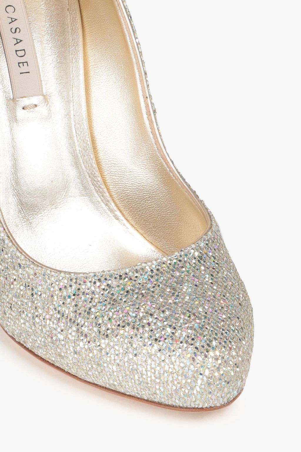 CASADEI Glittered woven pumps