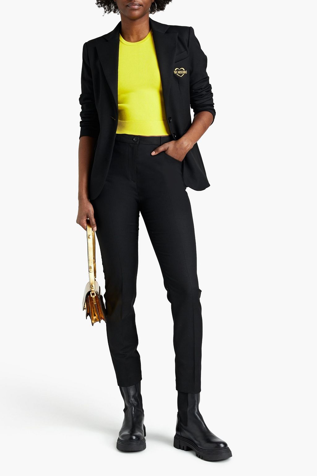 LOVE MOSCHINO Embroidered twill blazer