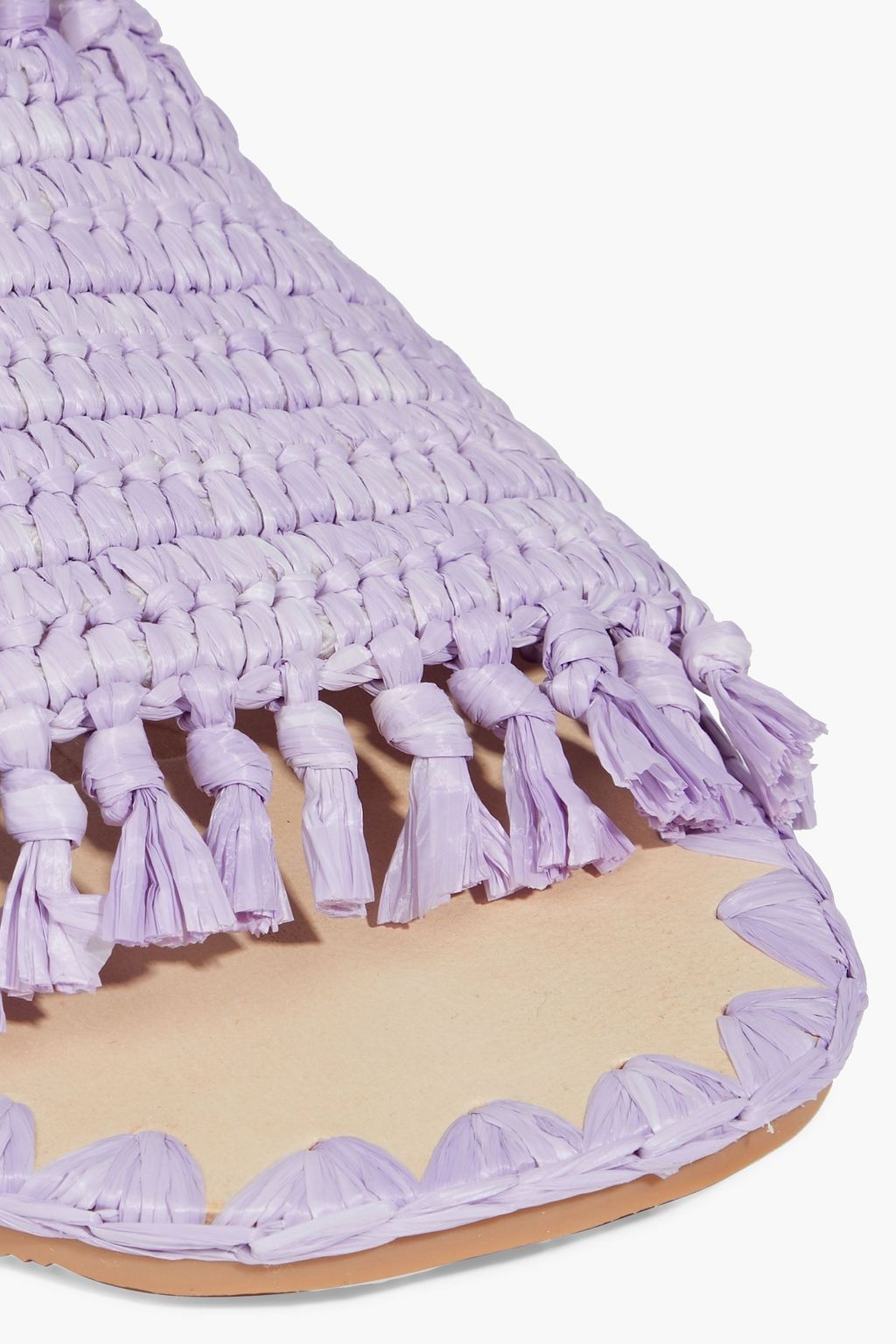 MANEBÍ Fringed raffia slides