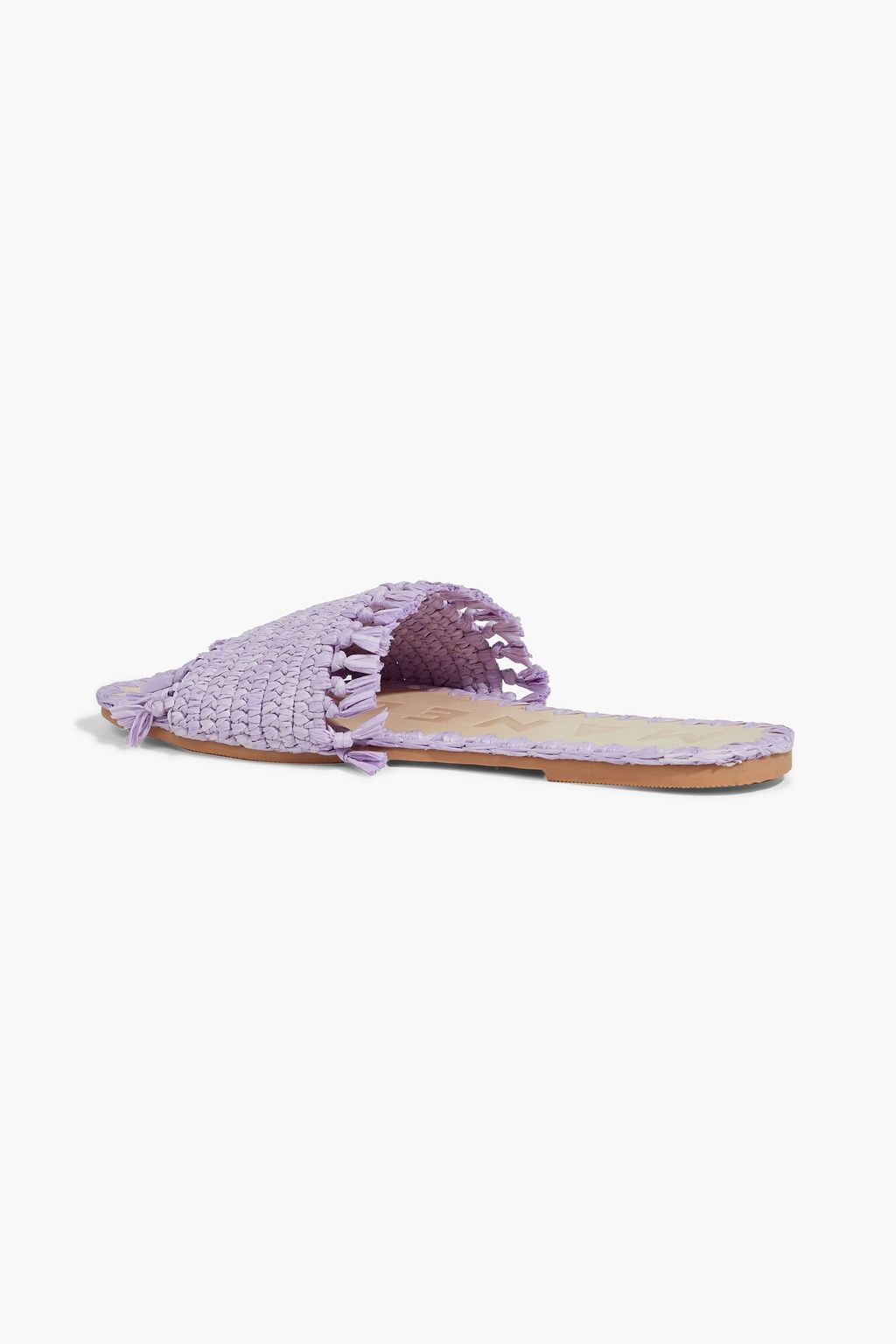 MANEBÍ Fringed raffia slides