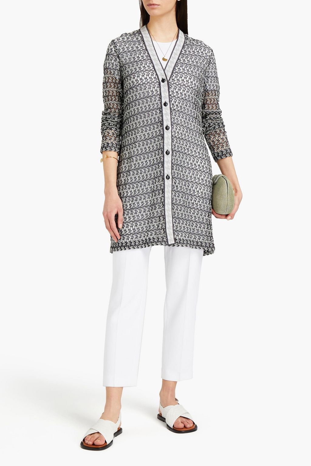 MISSONI Crochet-knit wool-blend cardigan