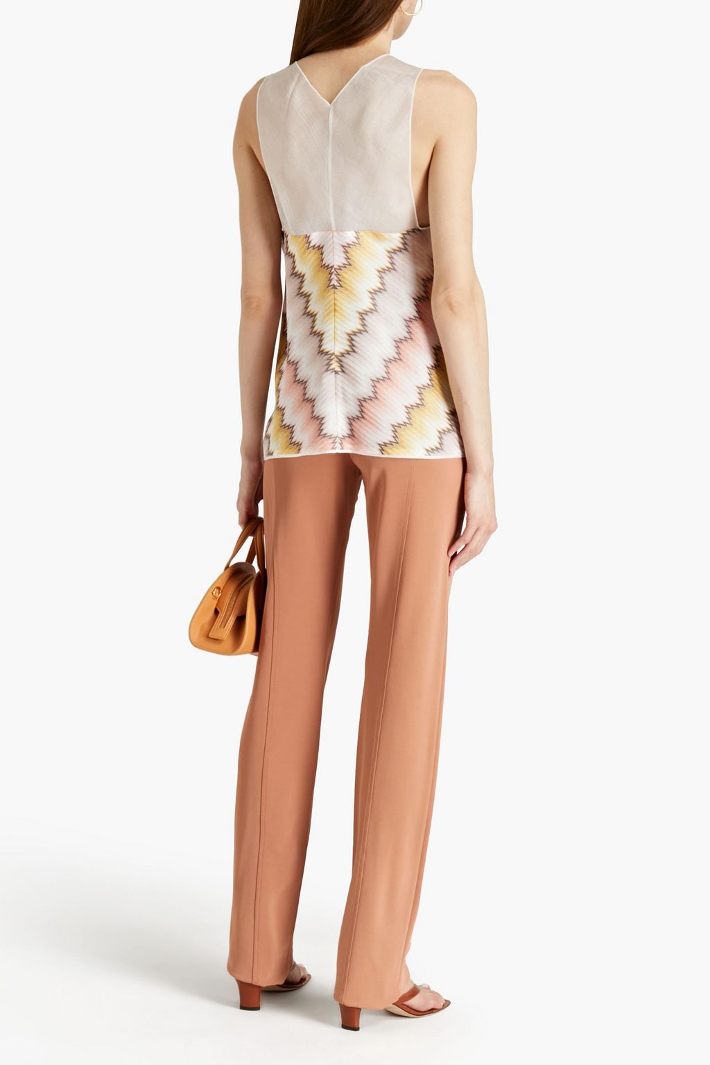 MISSONI Gauze-paneled crochet-knit top