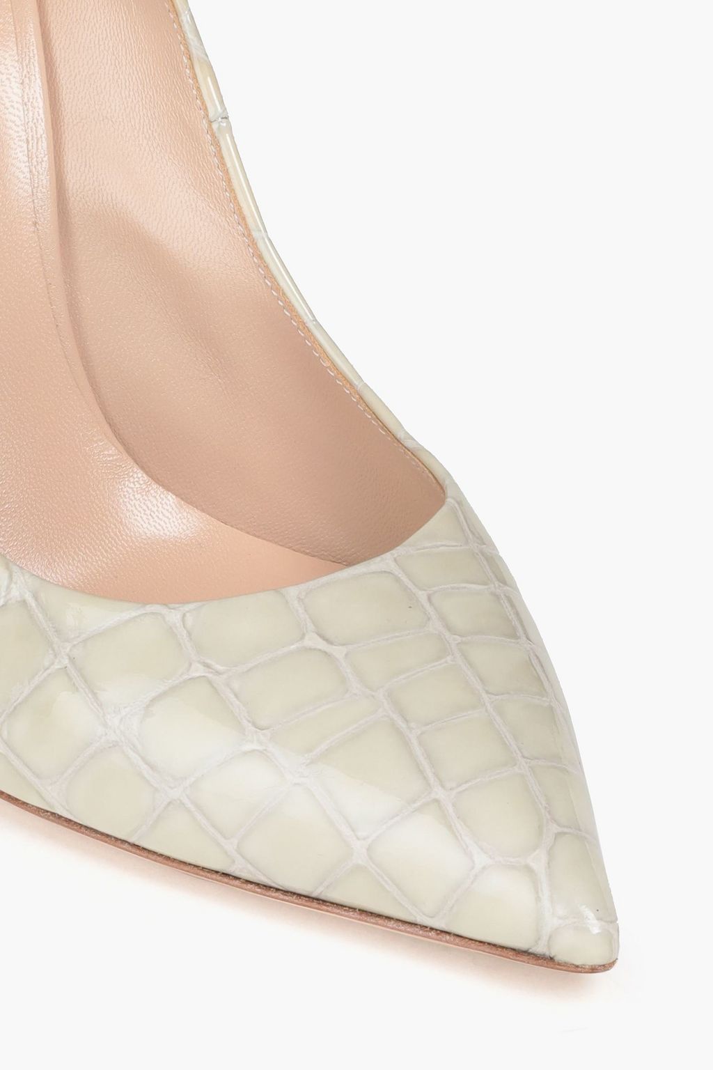 CASADEI Glossed croc-effect leather pumps