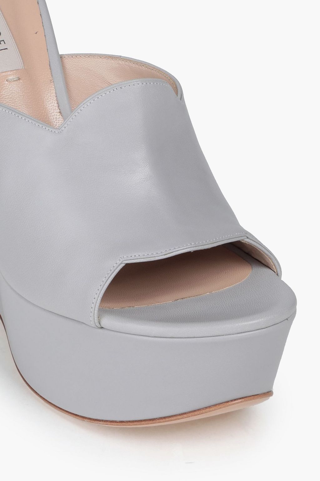 CASADEI Leather wedge mules
