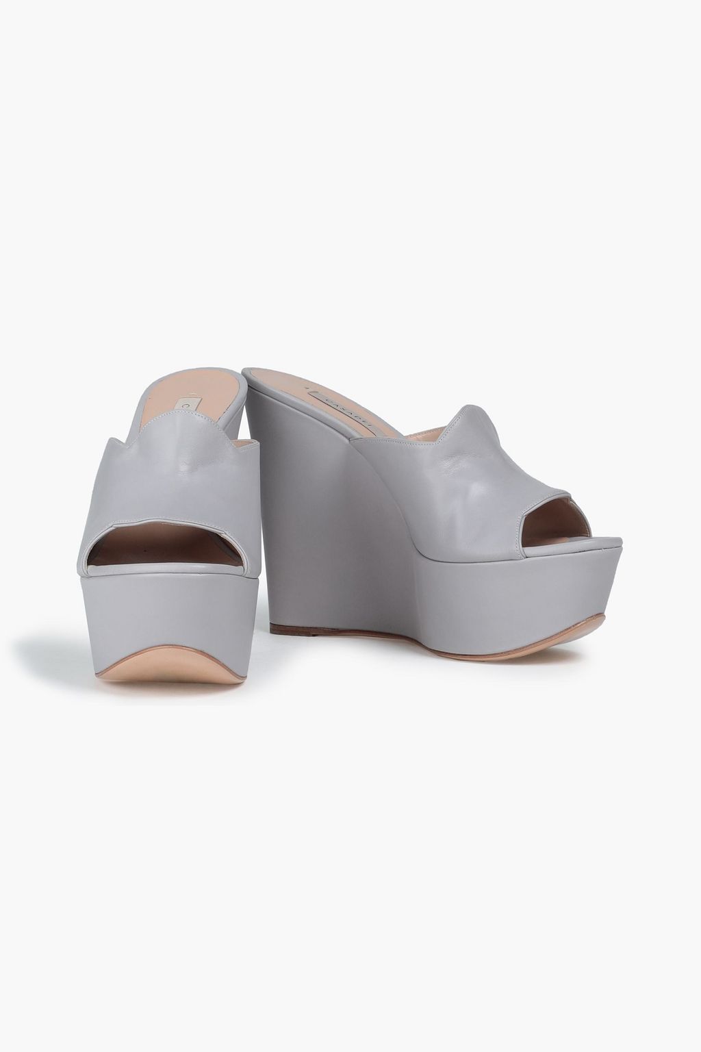 CASADEI Leather wedge mules