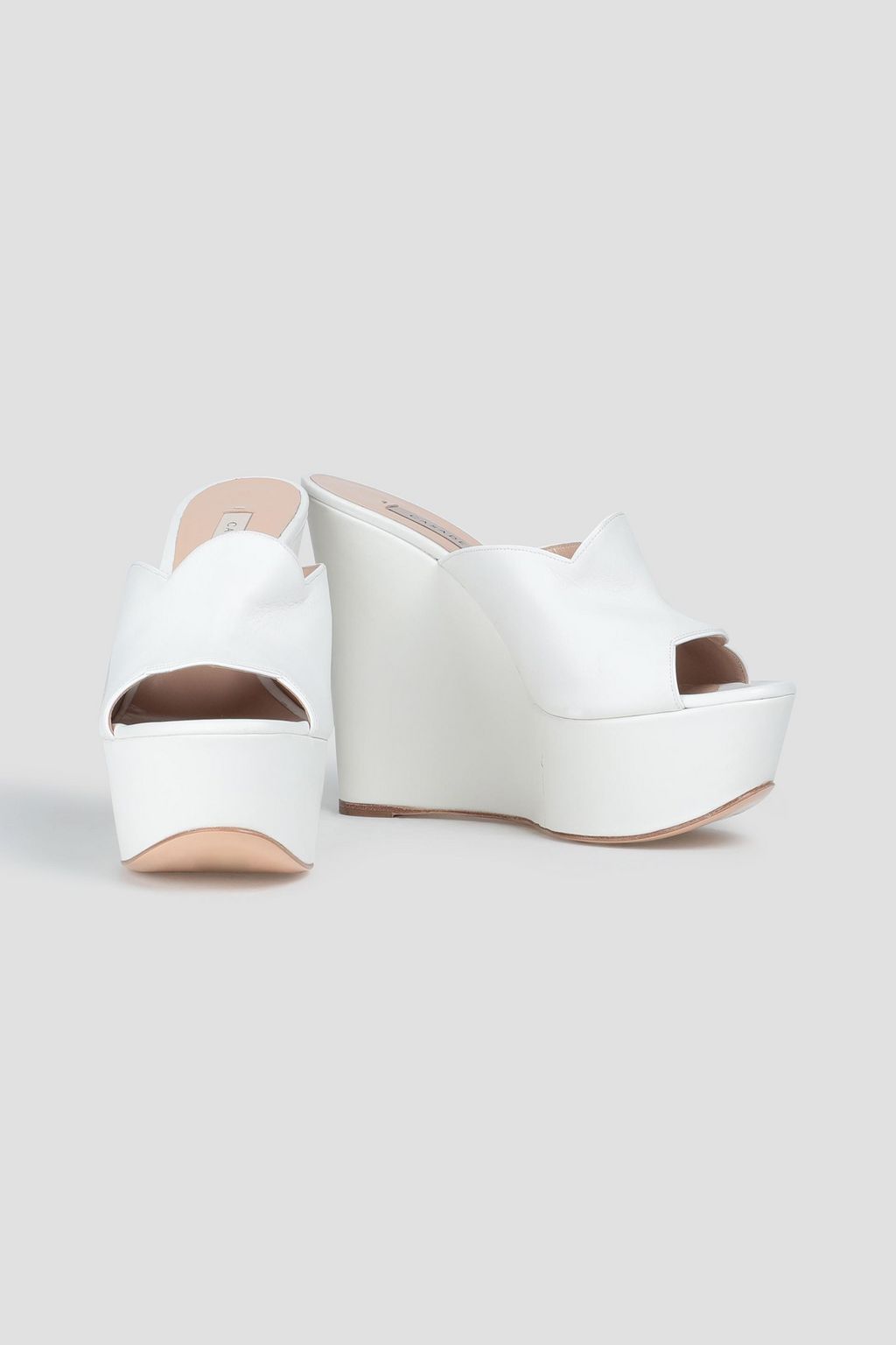 CASADEI Leather wedge mules