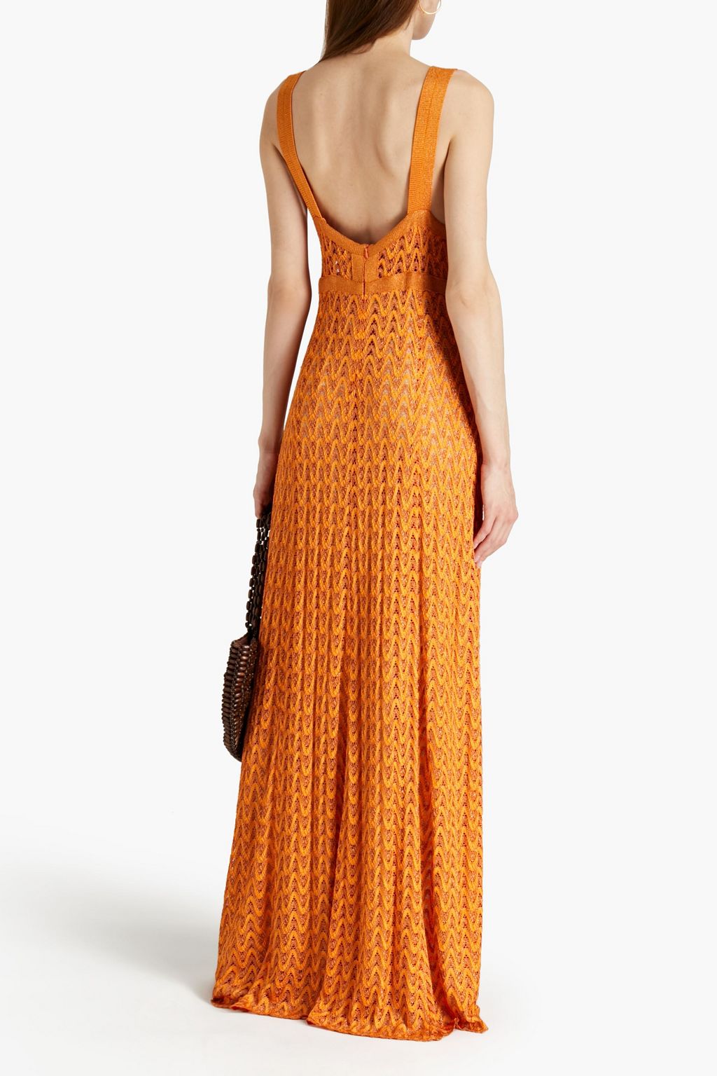 MISSONI Metallic crochet-knit maxi dress