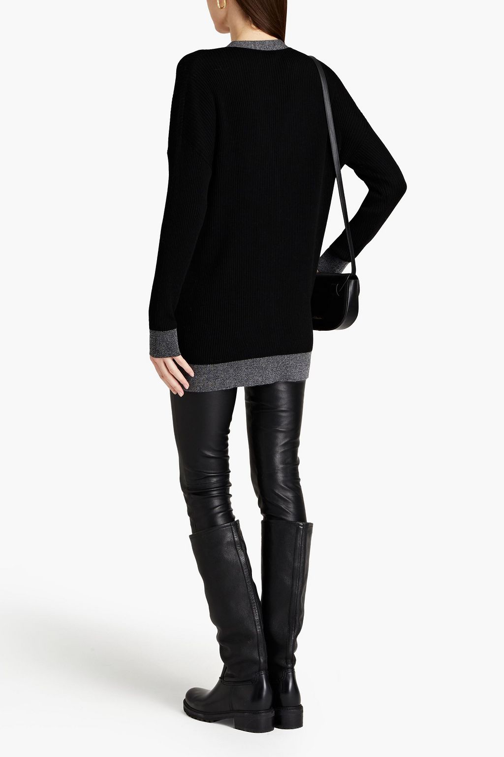 RAG & BONE Ribbed two-tone merino wool cardigan