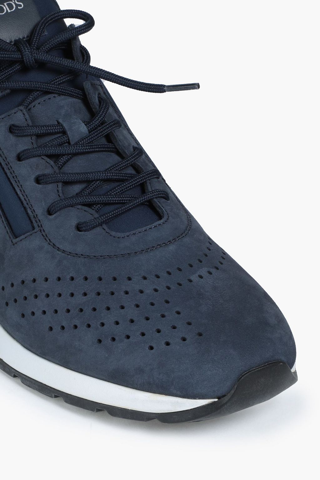 TOD'S Perforated neoprene and suede sneakers