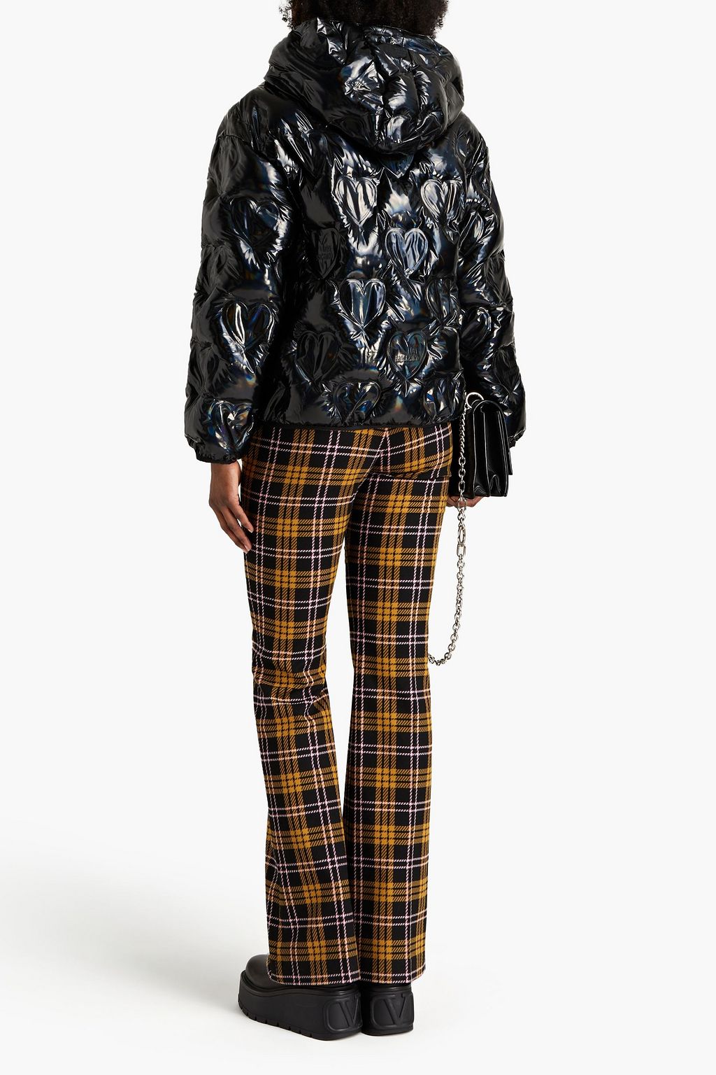 LOVE MOSCHINO Quilted shell hooded jacket