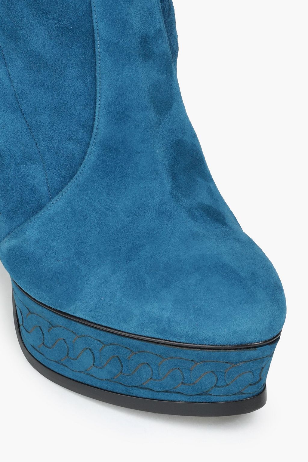 CASADEI Embossed suede platform ankle boots