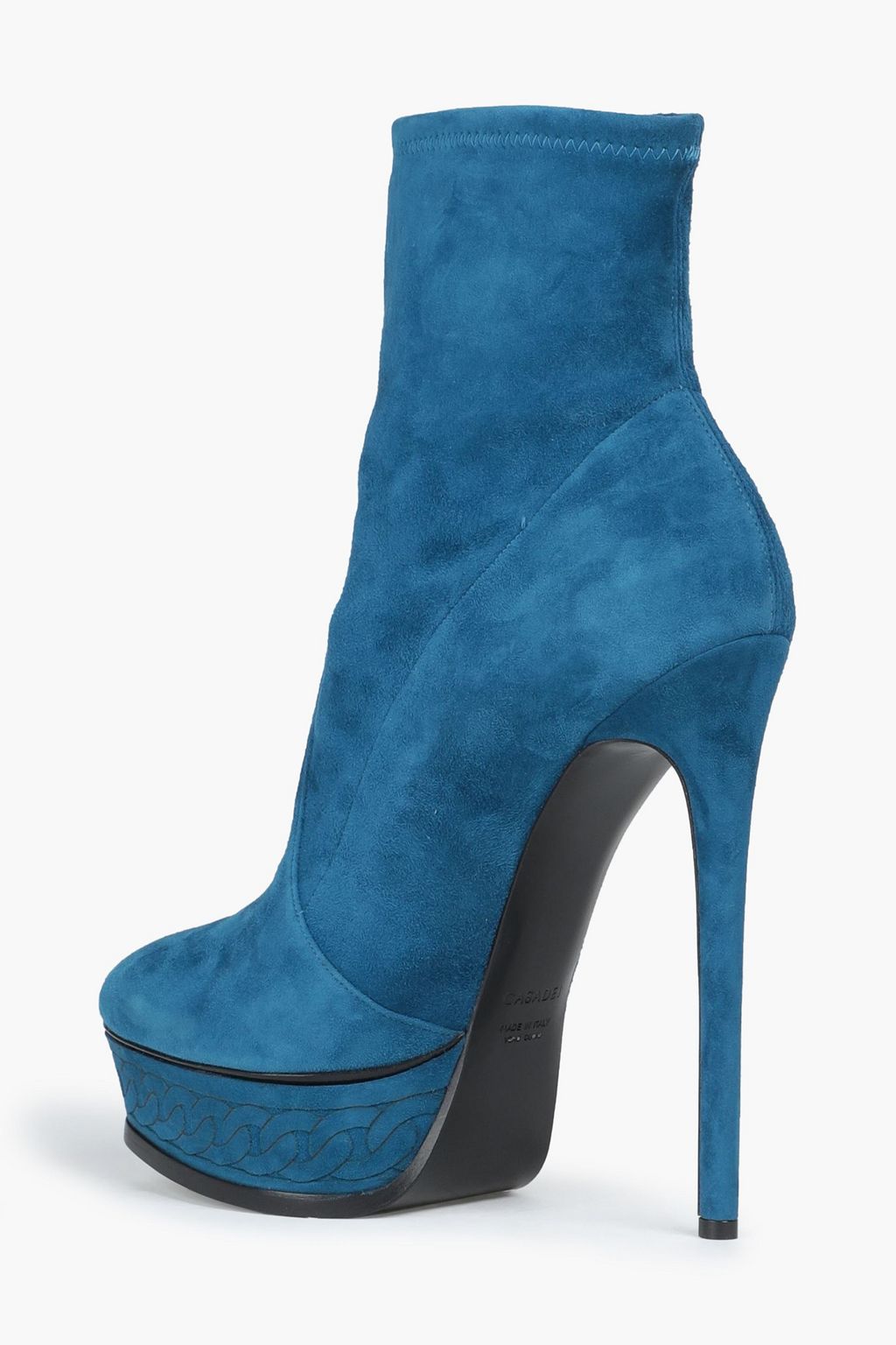 CASADEI Embossed suede platform ankle boots