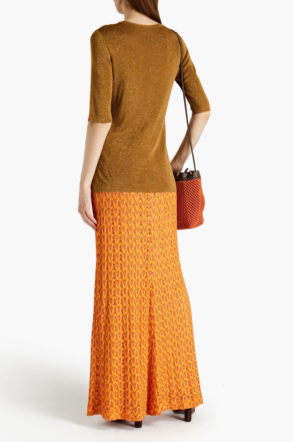 MISSONI Metallic crochet-knit maxi skirt