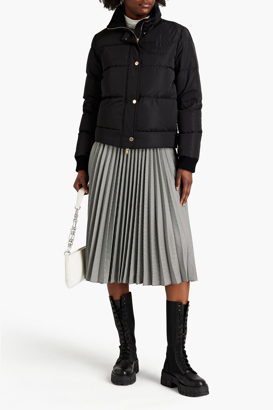 Love Moschino Quilted Shell Down Jacket In Black