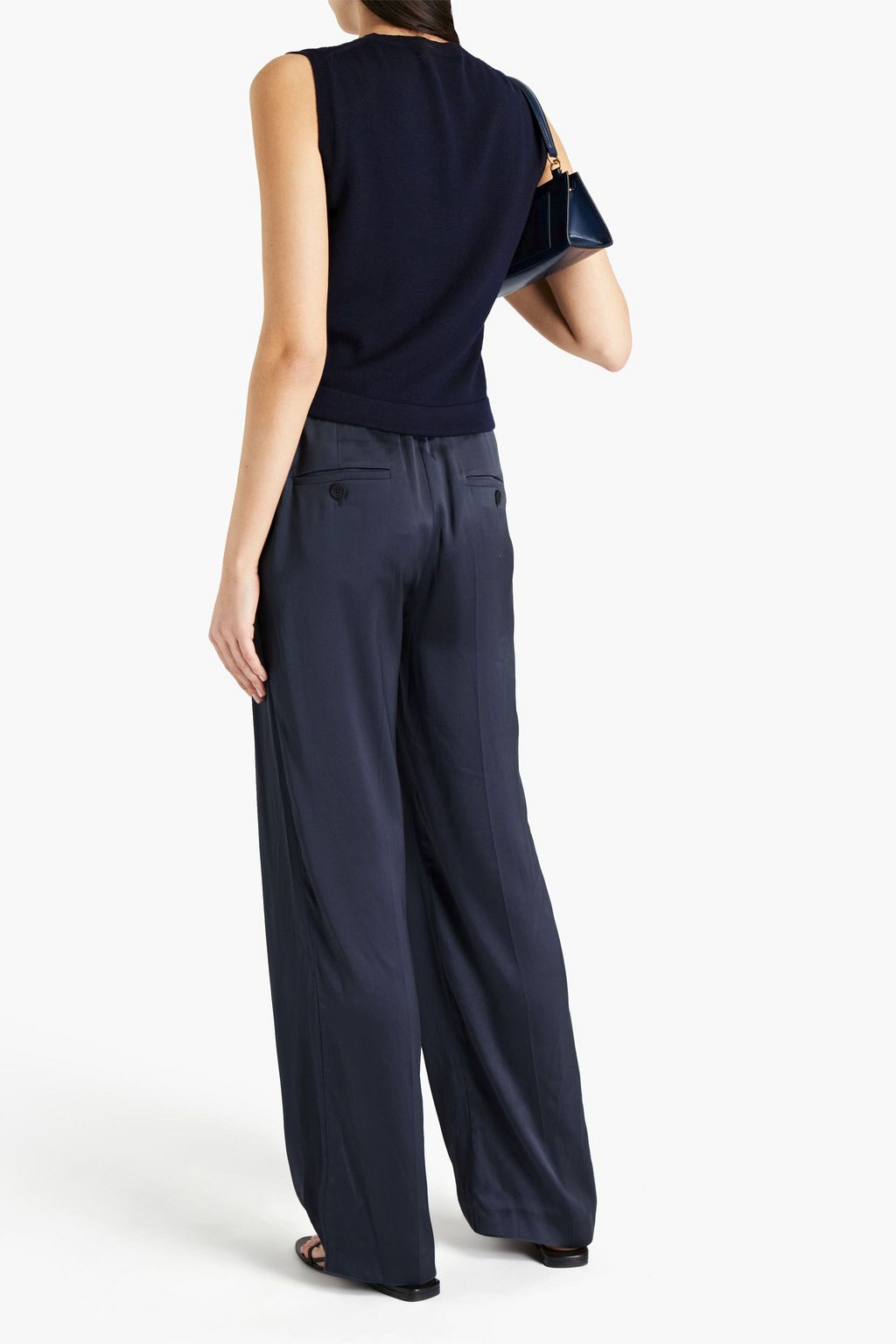 BRUNELLO CUCINELLI Silk-blend satin wide-leg pants