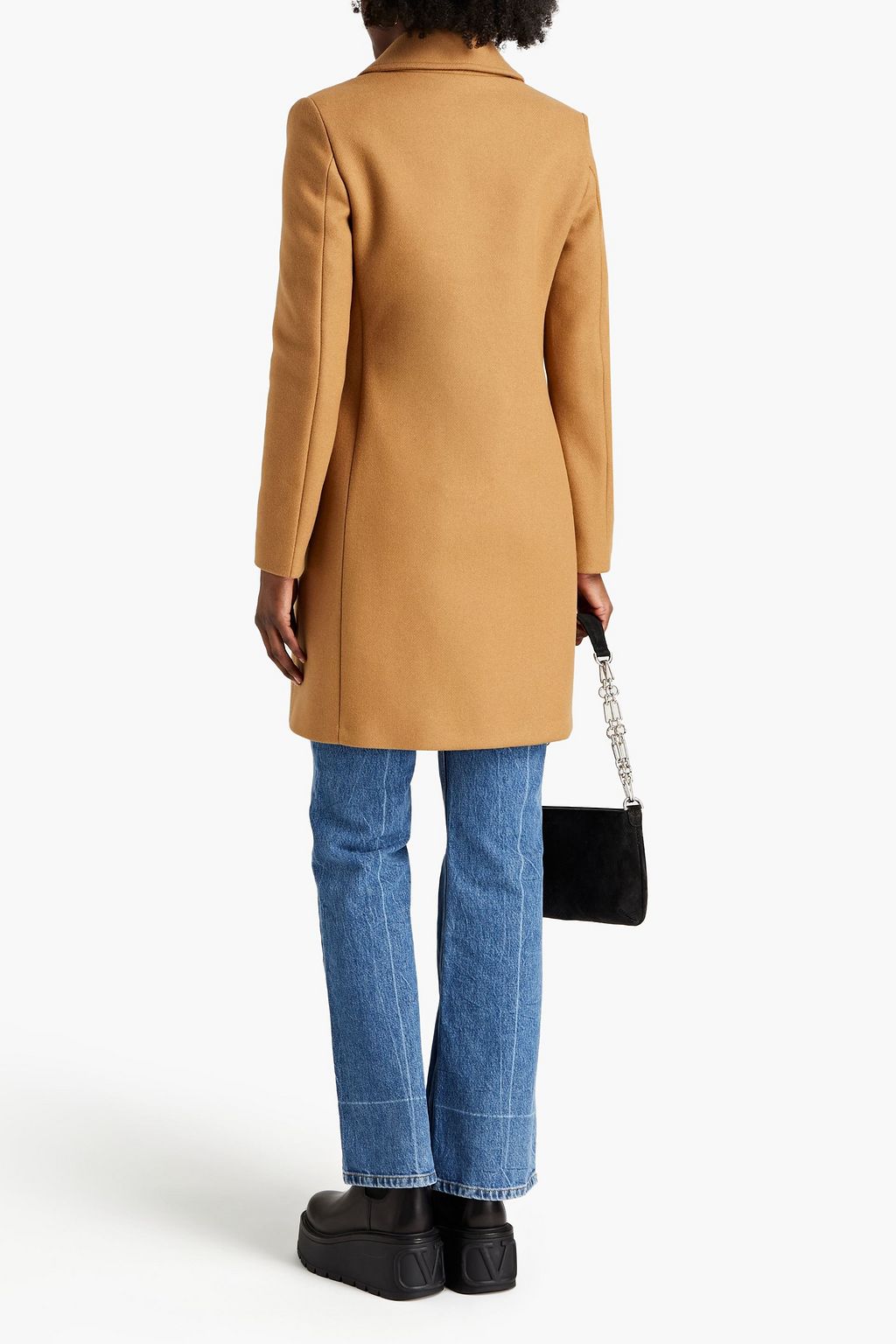 LOVE MOSCHINO Brushed wool-blend felt coat