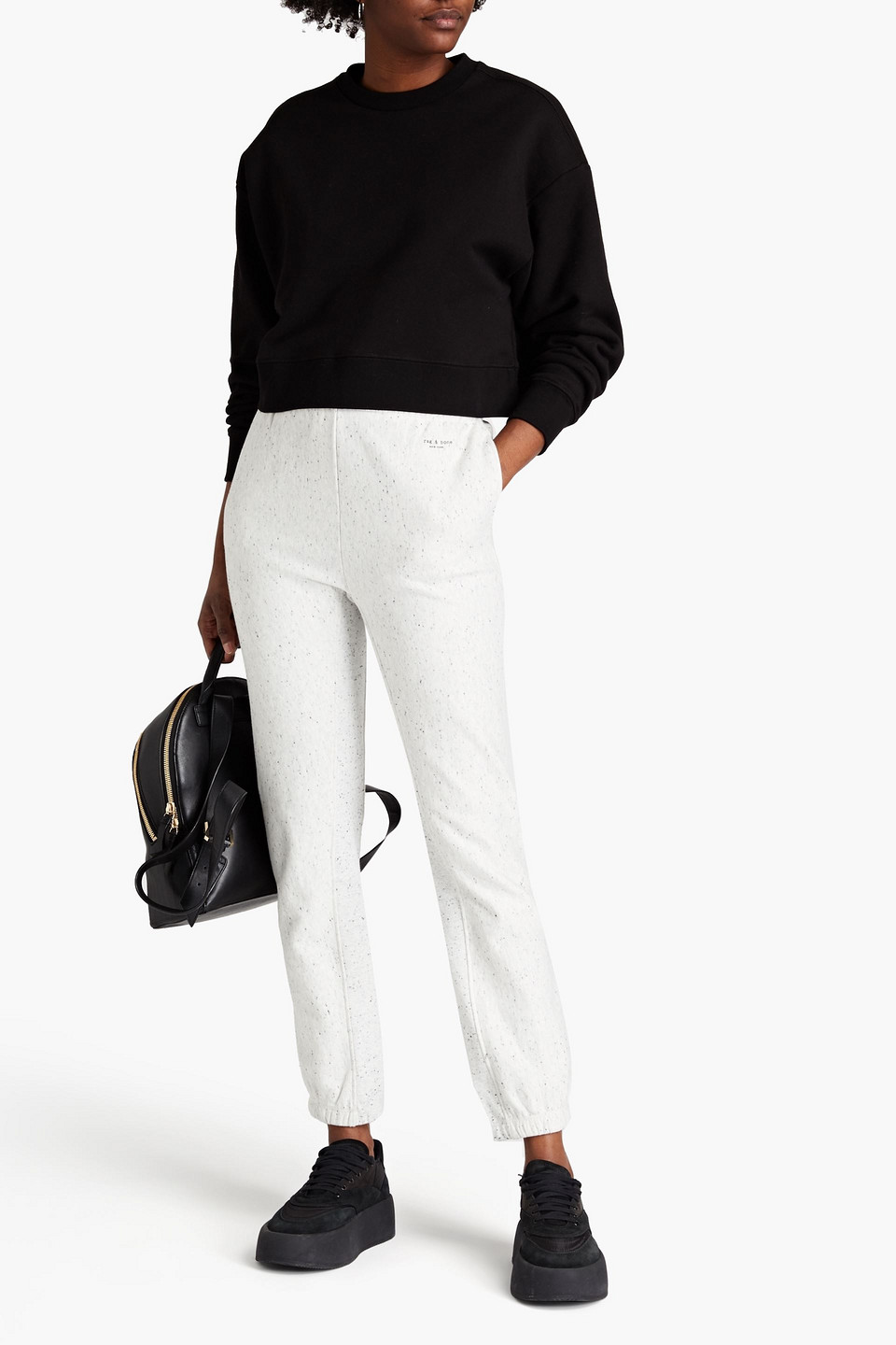 Rag & Bone Organic French Cotton-terry Track Pants In Ivory