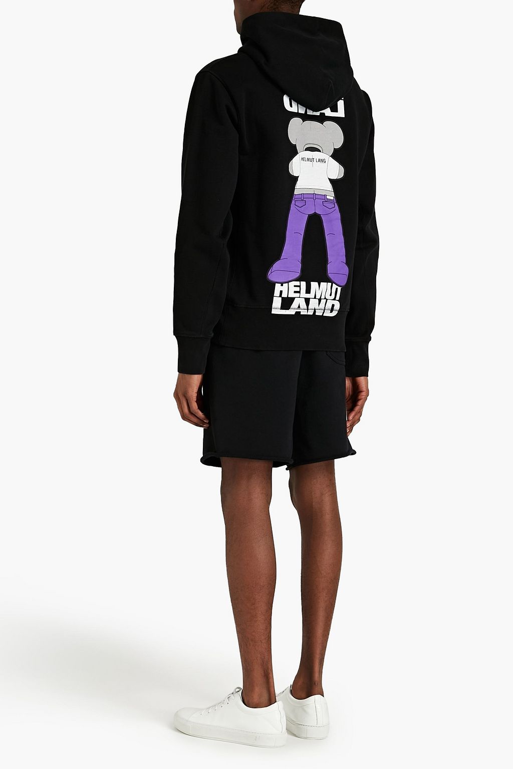 HELMUT LANG Printed cotton-fleece hoodie