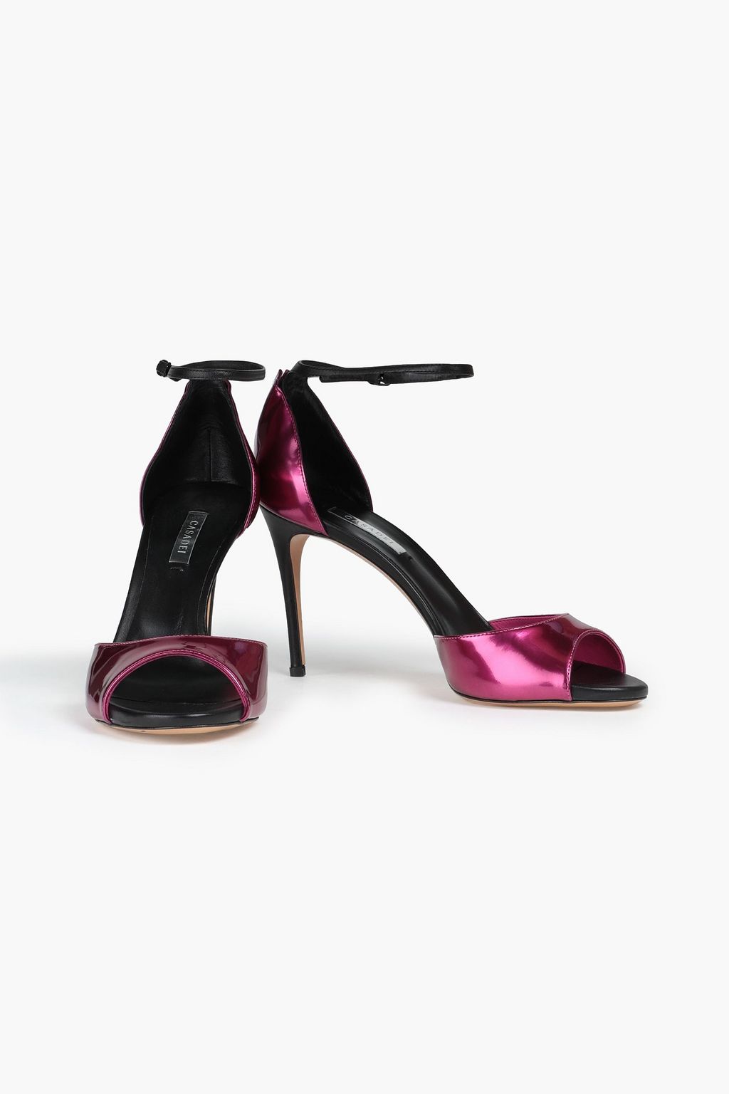 CASADEI Smooth and patent-leather sandals