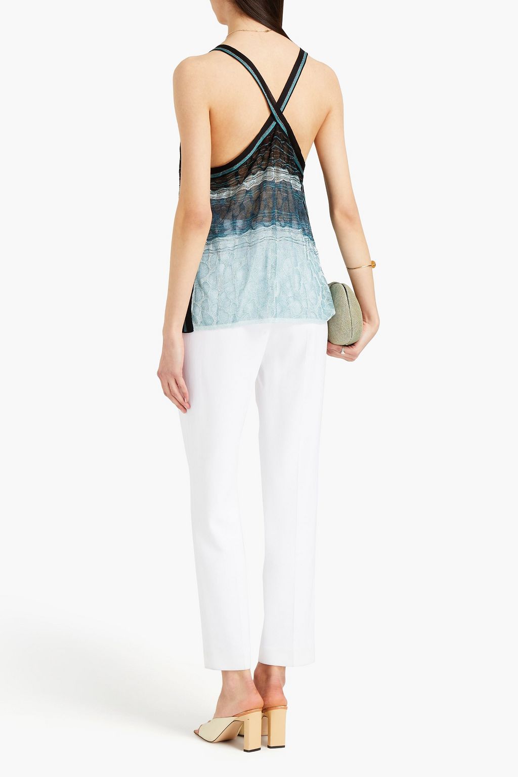 MISSONI Metallic crochet-knit top