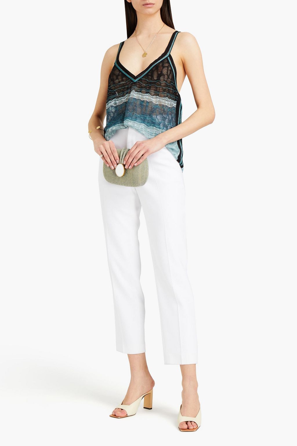 MISSONI Metallic crochet-knit top