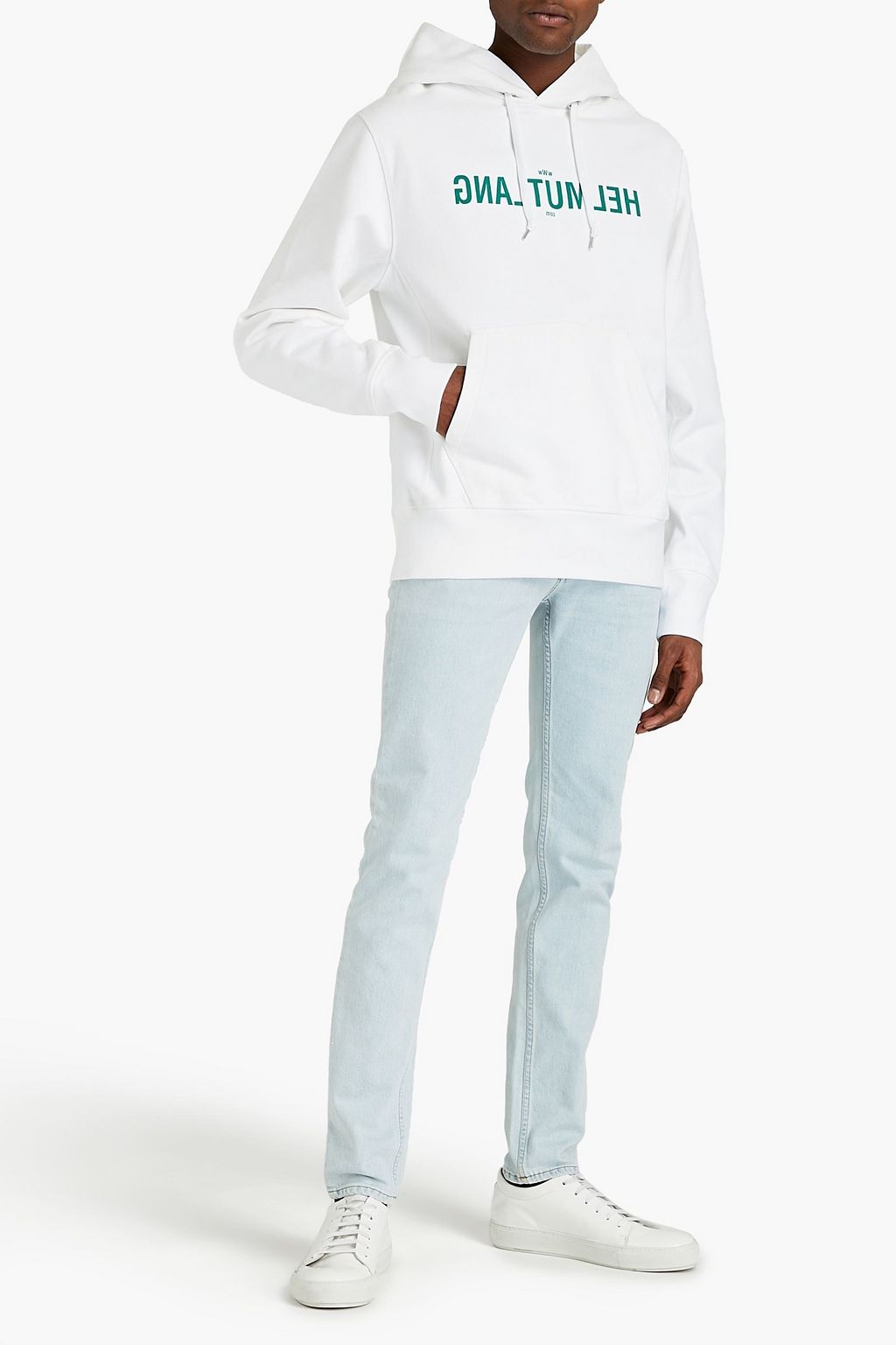 HELMUT LANG Standard printed cotton-fleece hoodie