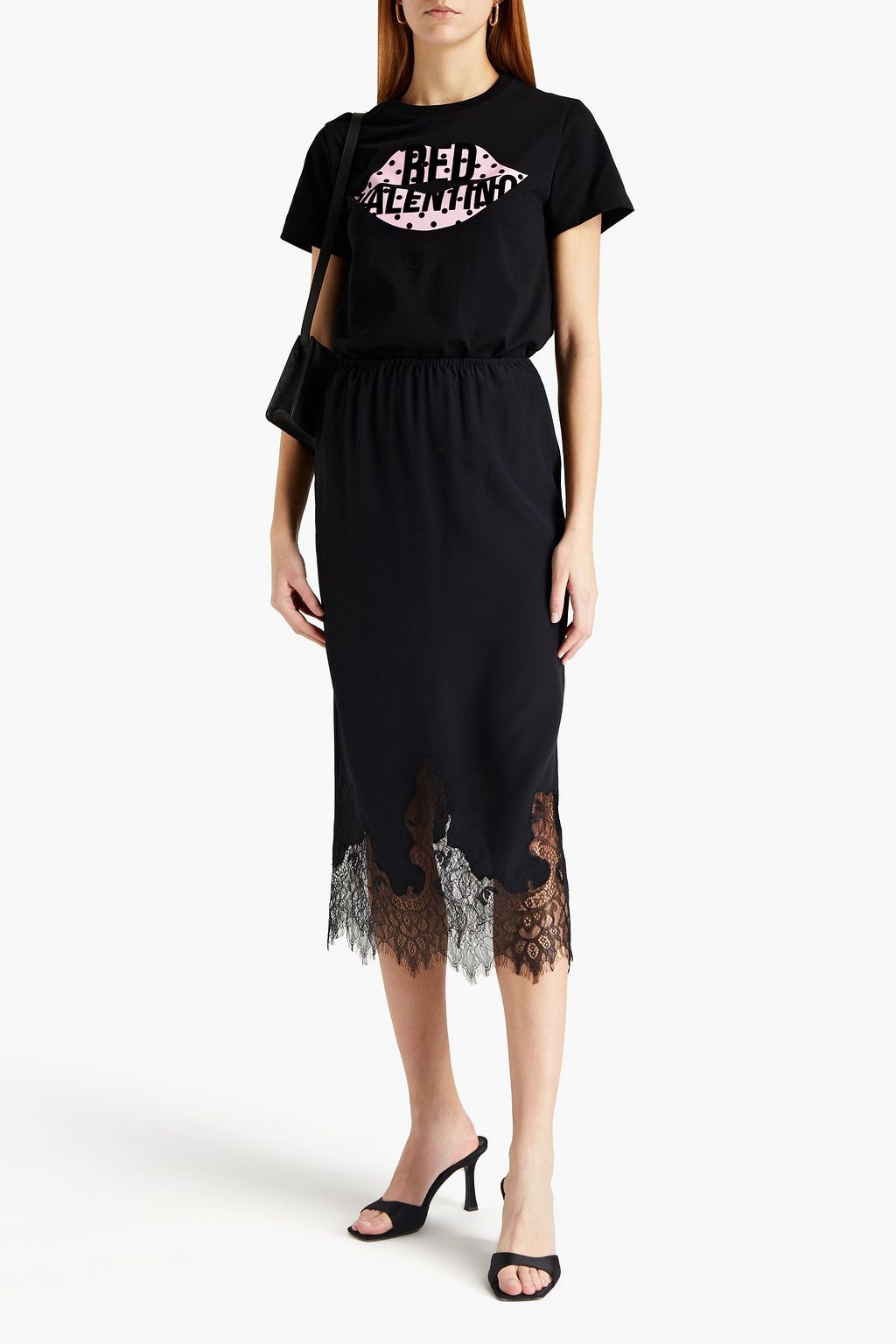 REDVALENTINO Flocked printed cotton-jersey T-shirt