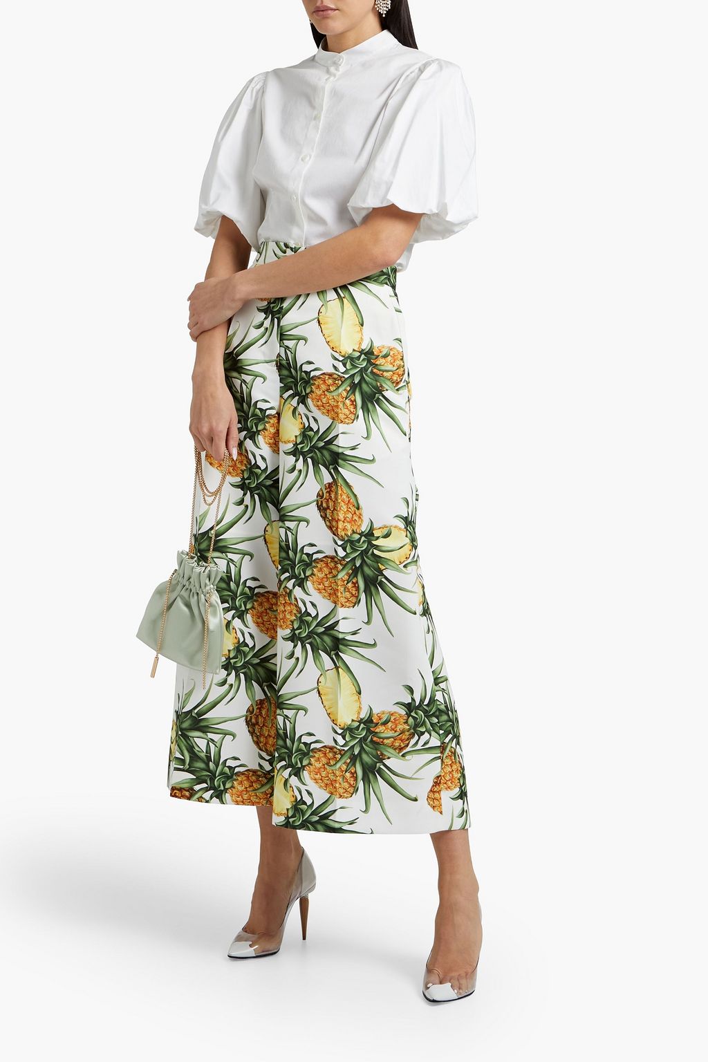 OSCAR DE LA RENTA Printed faille culottes