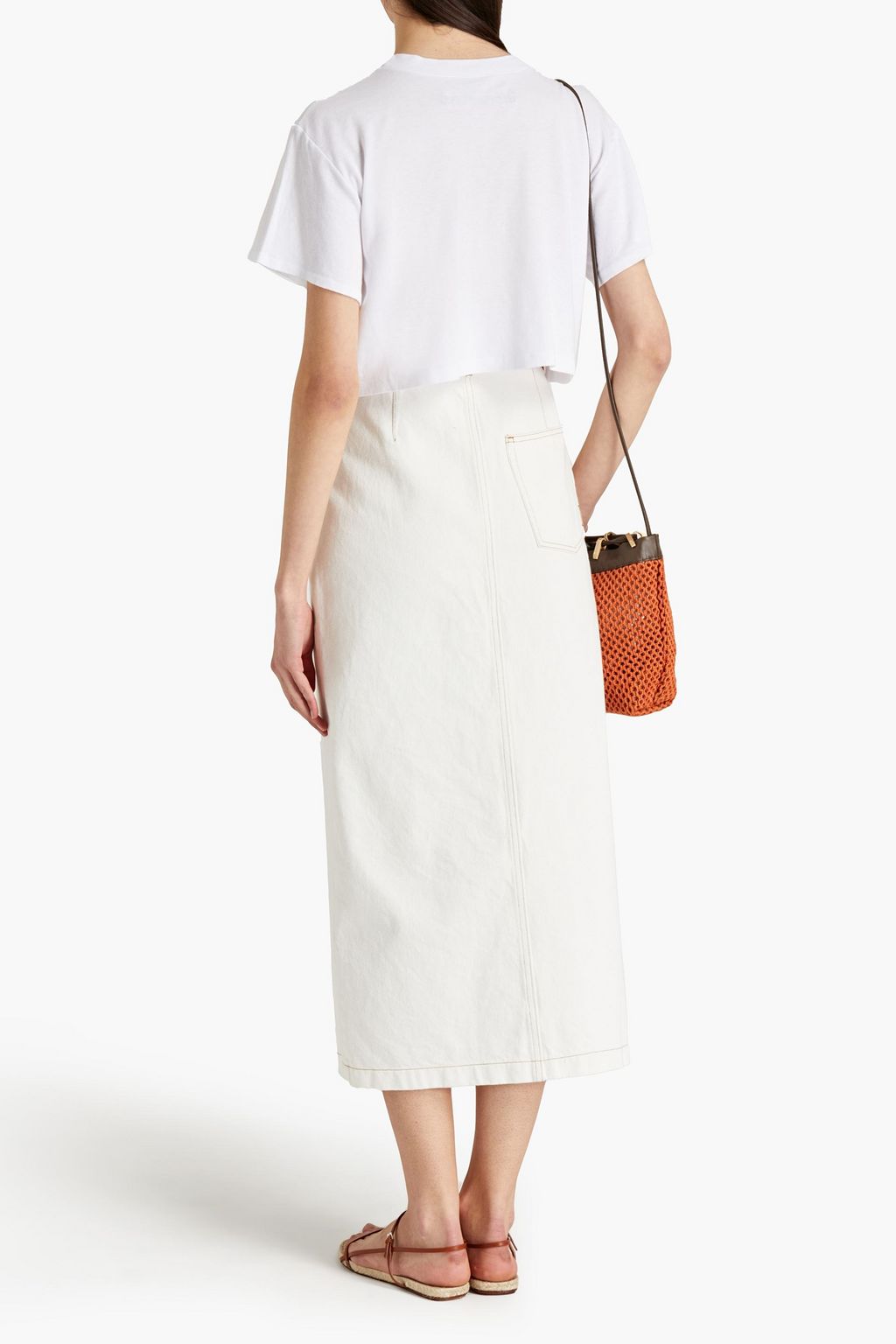 ENZA COSTA Cropped Pima cotton-jersey T-shirt