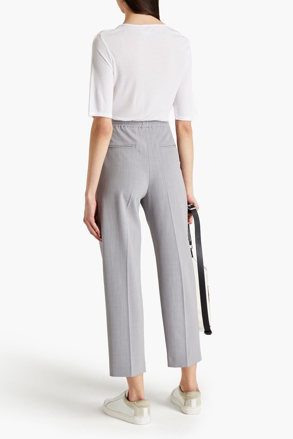 ENZA COSTA Ribbed jersey Henley T-shirt
