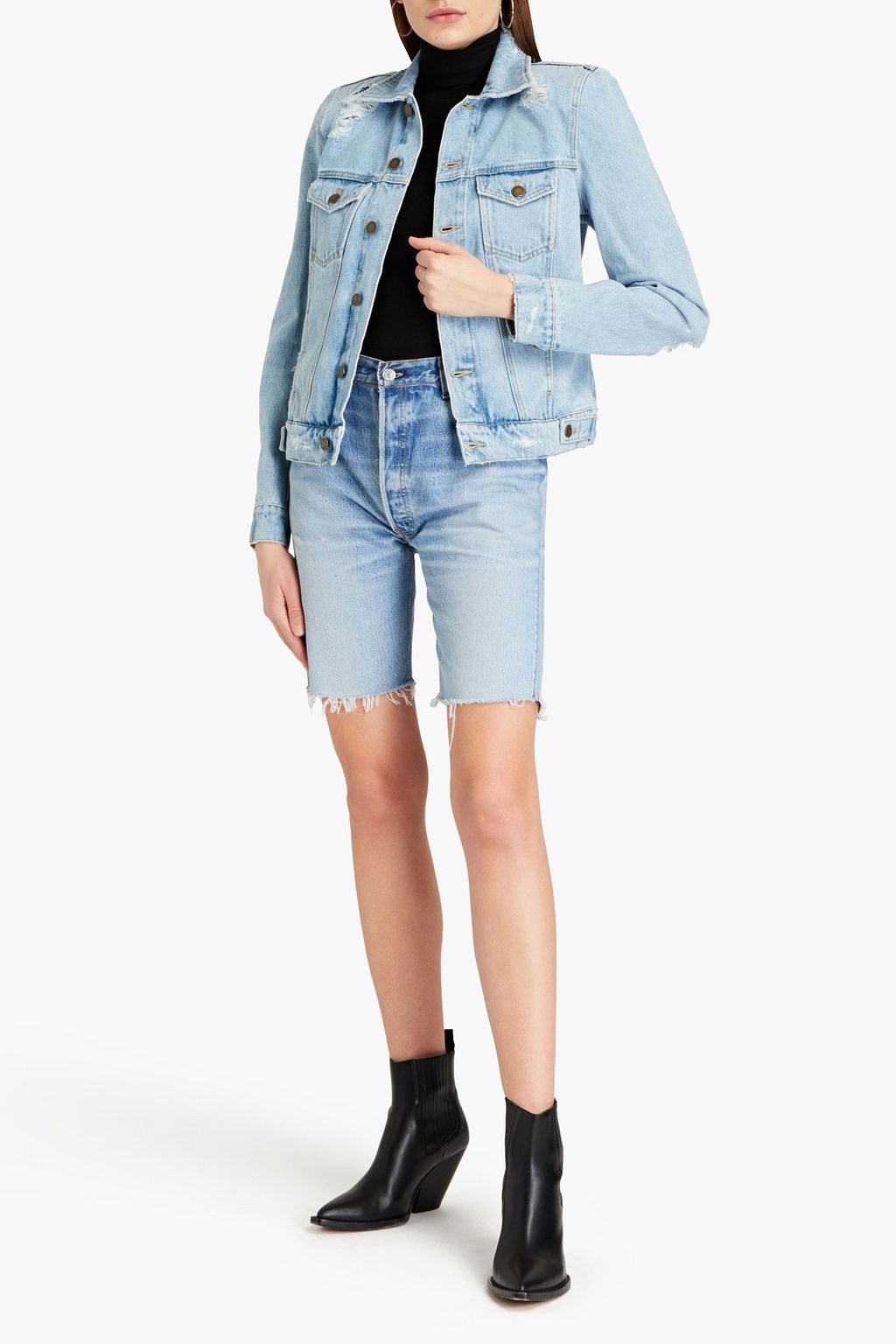 RETROFÊTE Distressed denim jacket