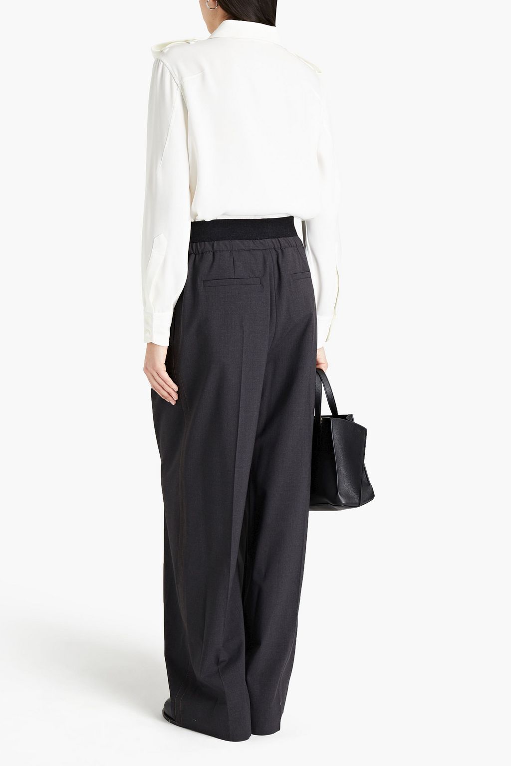 BRUNELLO CUCINELLI Pleated wool-blend wide-leg pants