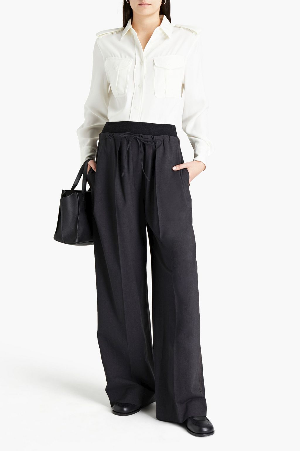 BRUNELLO CUCINELLI Pleated wool-blend wide-leg pants
