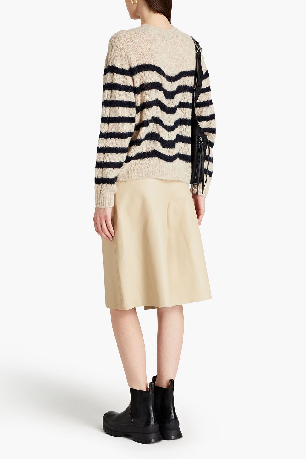 RAG & BONE Mia striped cable-knit alpaca-blend sweater