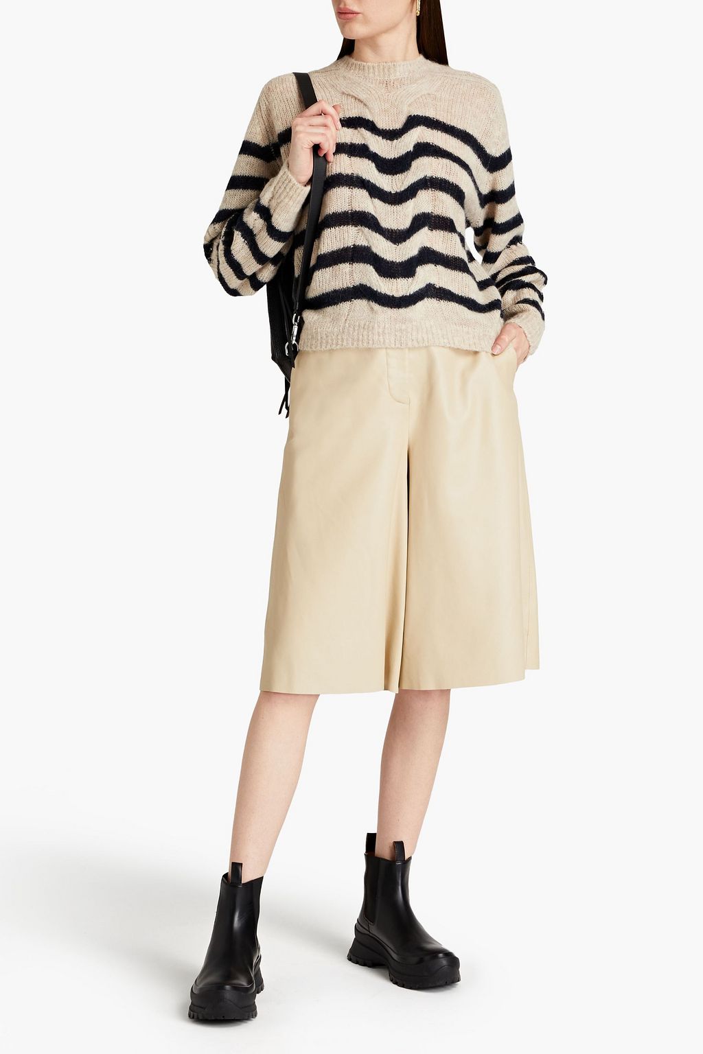 RAG & BONE Mia striped cable-knit alpaca-blend sweater