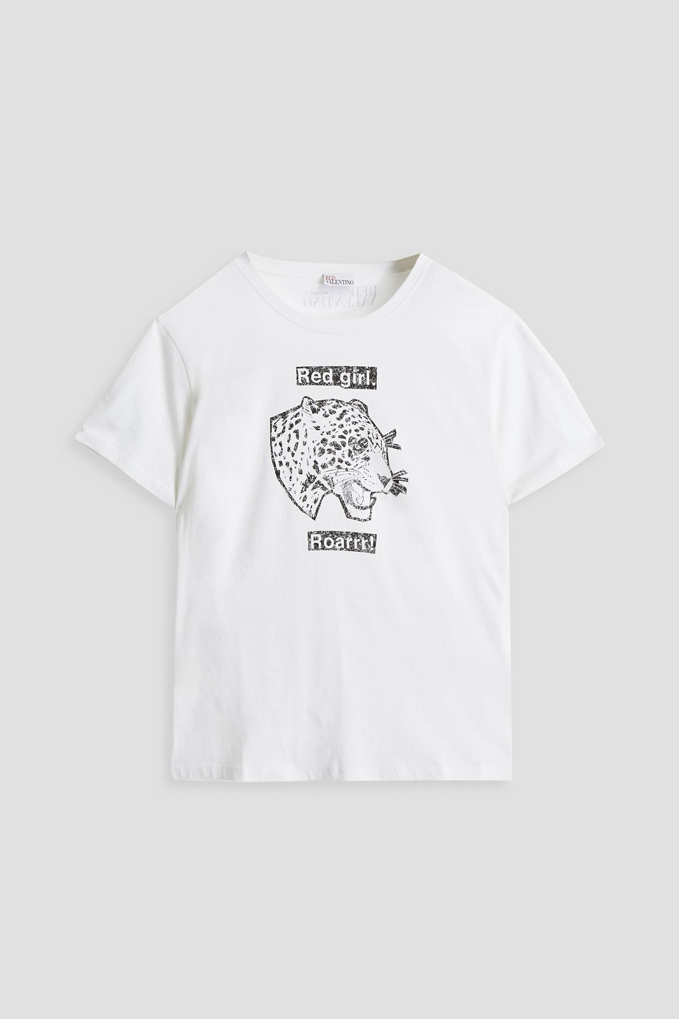 Redvalentino Woman Printed Cotton-jersey T-shirt White Size XXS