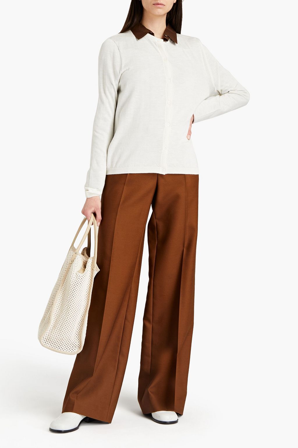 GENTRYPORTOFINO Silk, cashmere and linen-blend cardigan