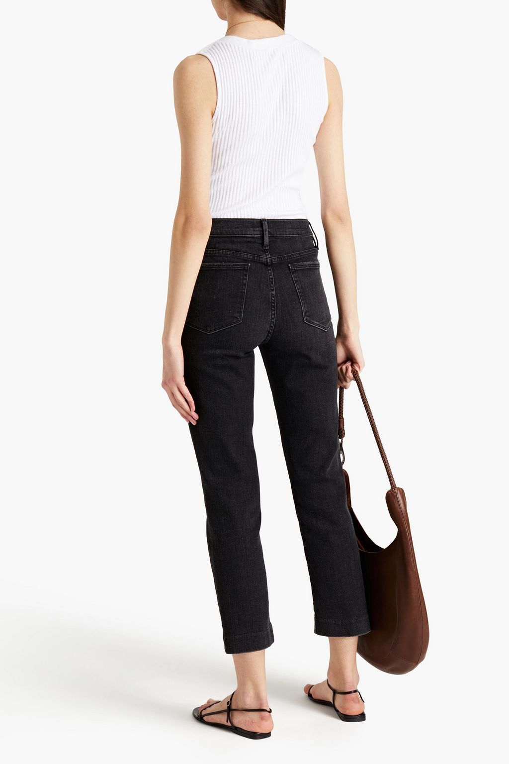 ENZA COSTA Ribbed cotton-blend jersey top