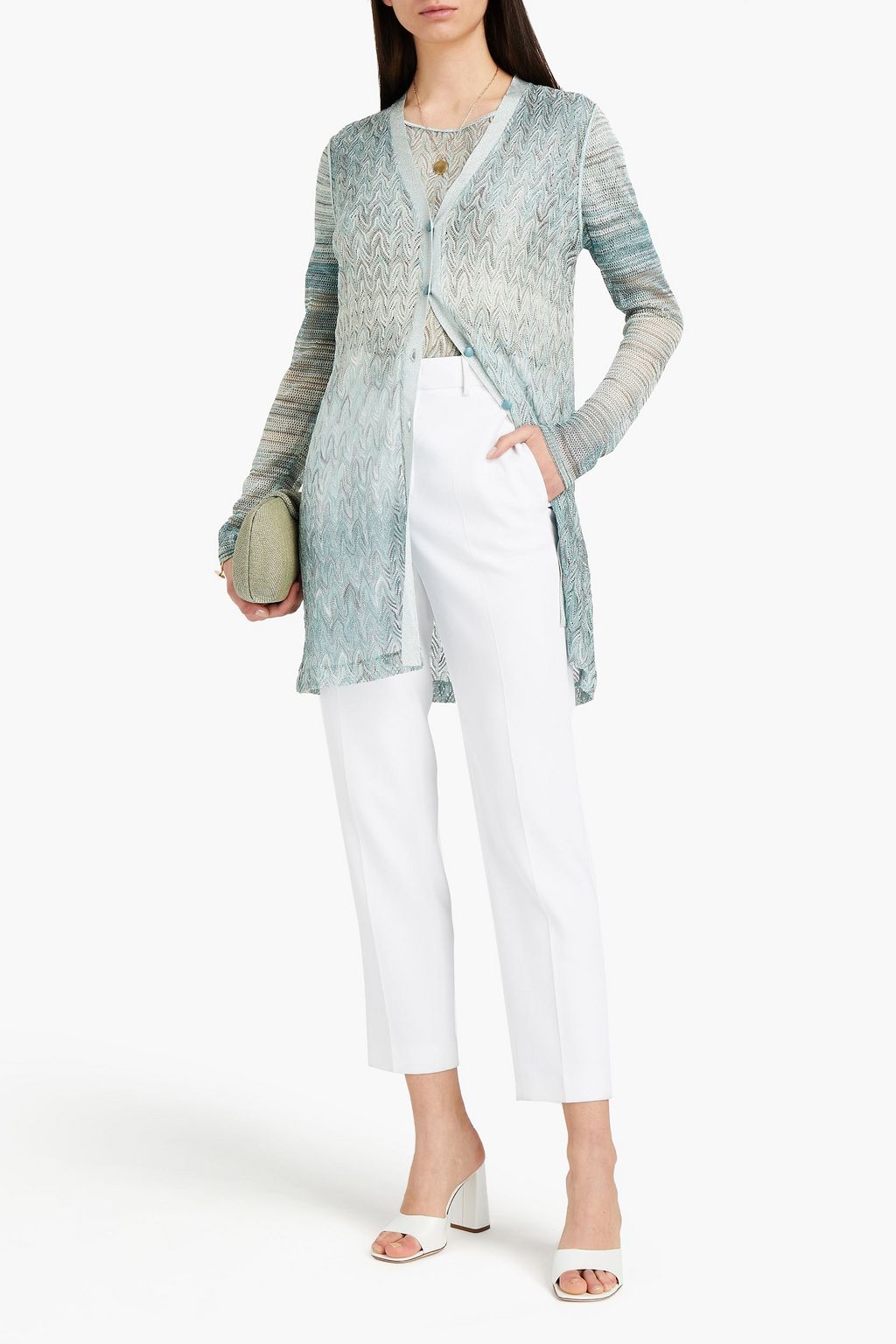 MISSONI Metallic crochet-knit cardigan