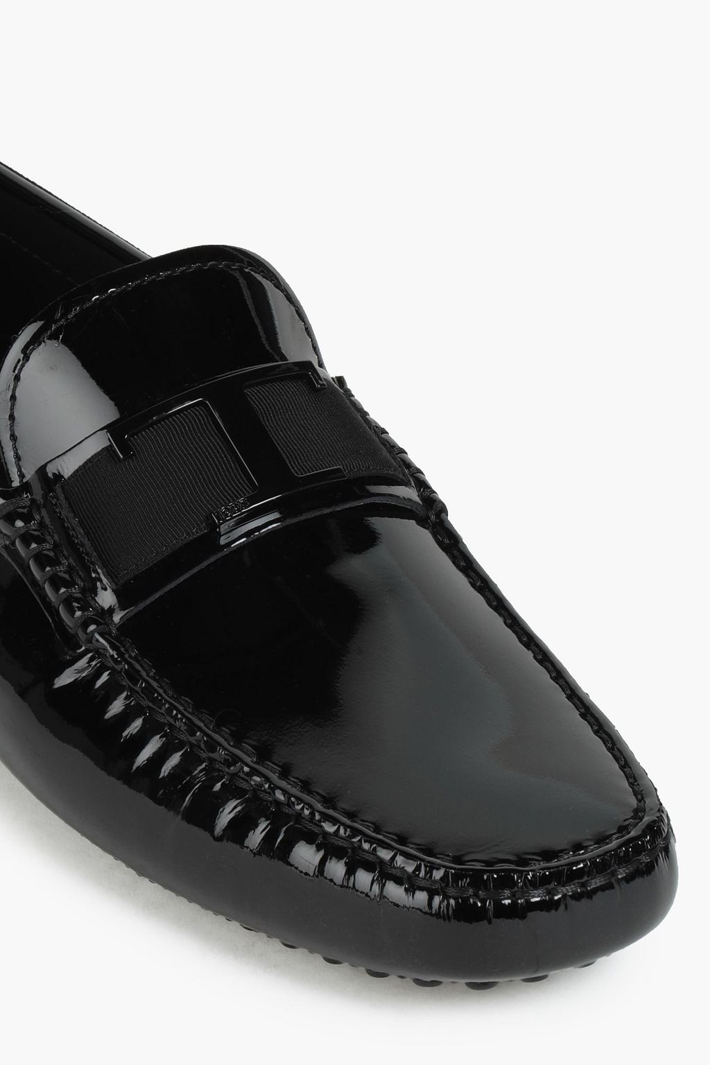 TOD'S T Piatta embellished patent-leather driving shoes