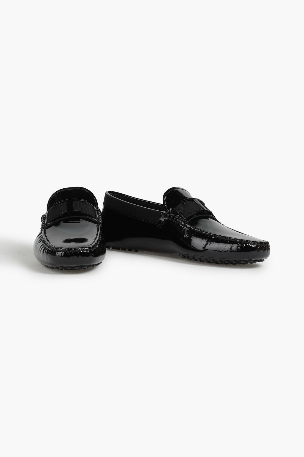 TOD'S T Piatta embellished patent-leather driving shoes
