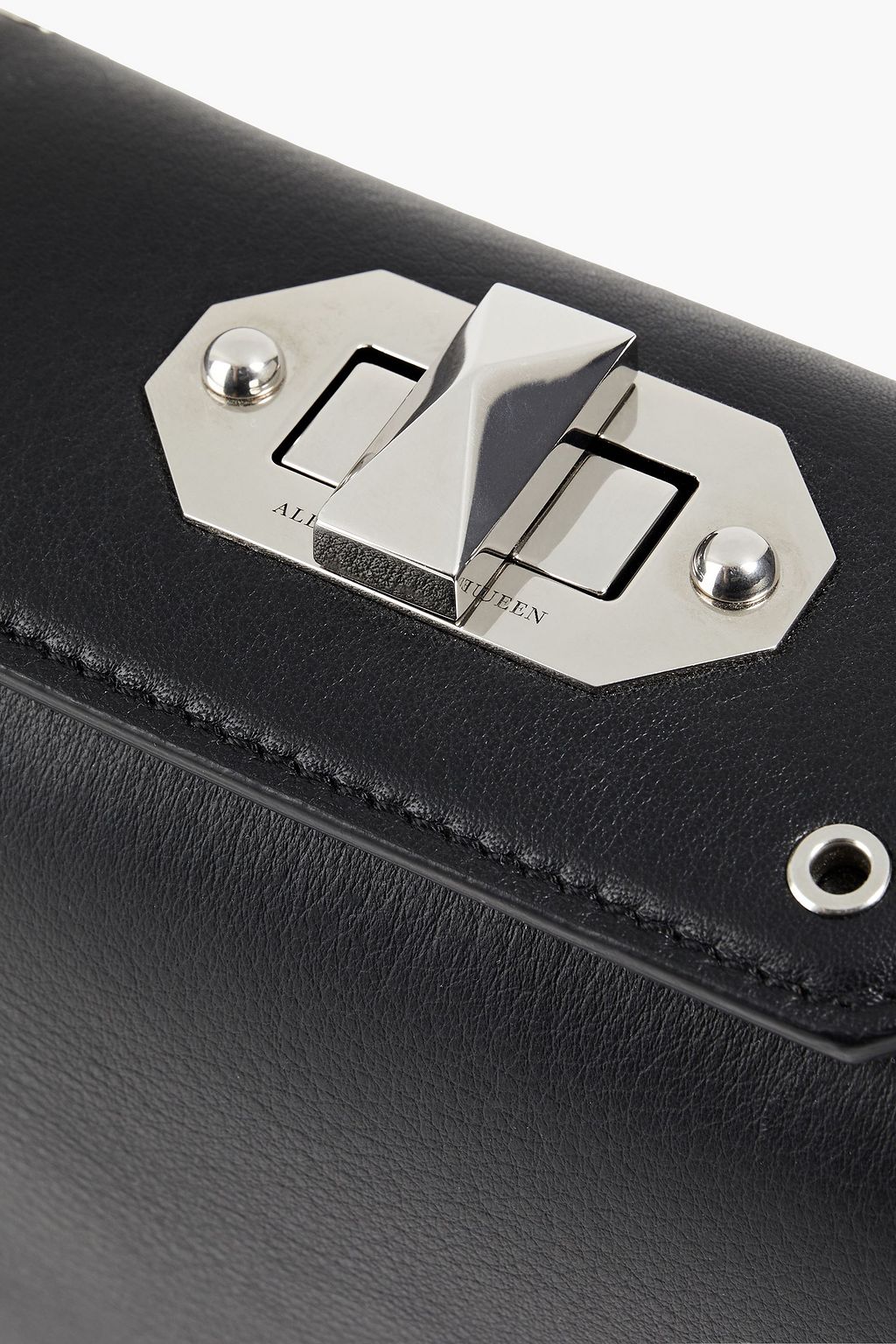 MCQUEEN Eyelet-trimmed leather shoulder bag